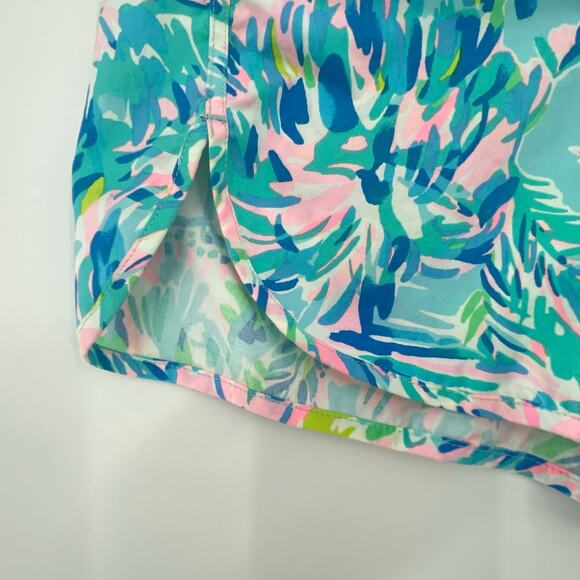 Lilly Pulitzer Ocean View Shorts, Blue Ibiza Cabana Print, Sz. S. Tropical Beach - Picture 7 of 8